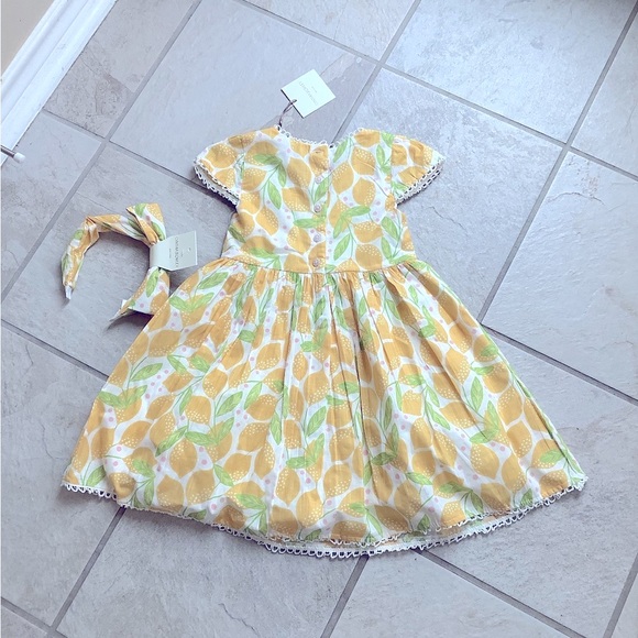 NWT Adorable Cynthia Rowley Lemon Dress Yellow Green Scalloped Lace - Picture 3 of 9